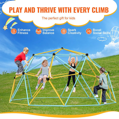 VEVOR Climbing Dome,Jungle Gym Supports 750LBS and Easy Assembly, 12FT Geometric Dome Climber Play Center for Kids 3 to 10 Years Old, with Climbing Grip, Outdoor Backyard Play Equipment for Kids - View 2