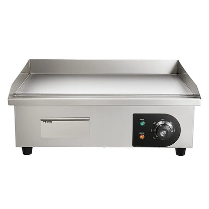 VEVOR Commercial Electric Griddle, 1750W, 122-570°F Adjustable Temp Control, Stainless Steel Countertop Flat Top Grill with 2 Spatulas, 2 Brushes and 4 Foot Pads, for Steak, Pancake - View 9