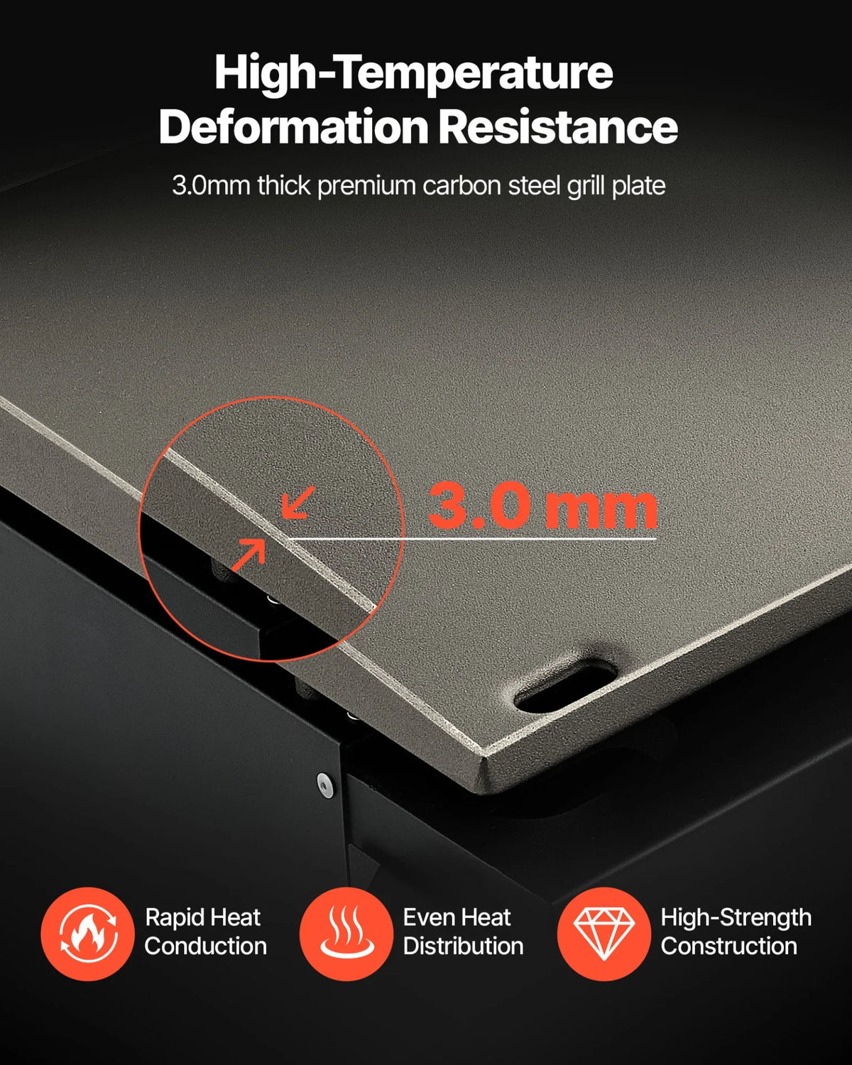 VEVOR Commercial Griddle, 22.4" Heavy Duty Manual Flat Top Griddle, Countertop Gas Grill with Non-Stick Cooking Plate, Countertop Gas Griddle, H-Shaped Burner Restaurant Portable Grill, 13,000 BTU - View 14