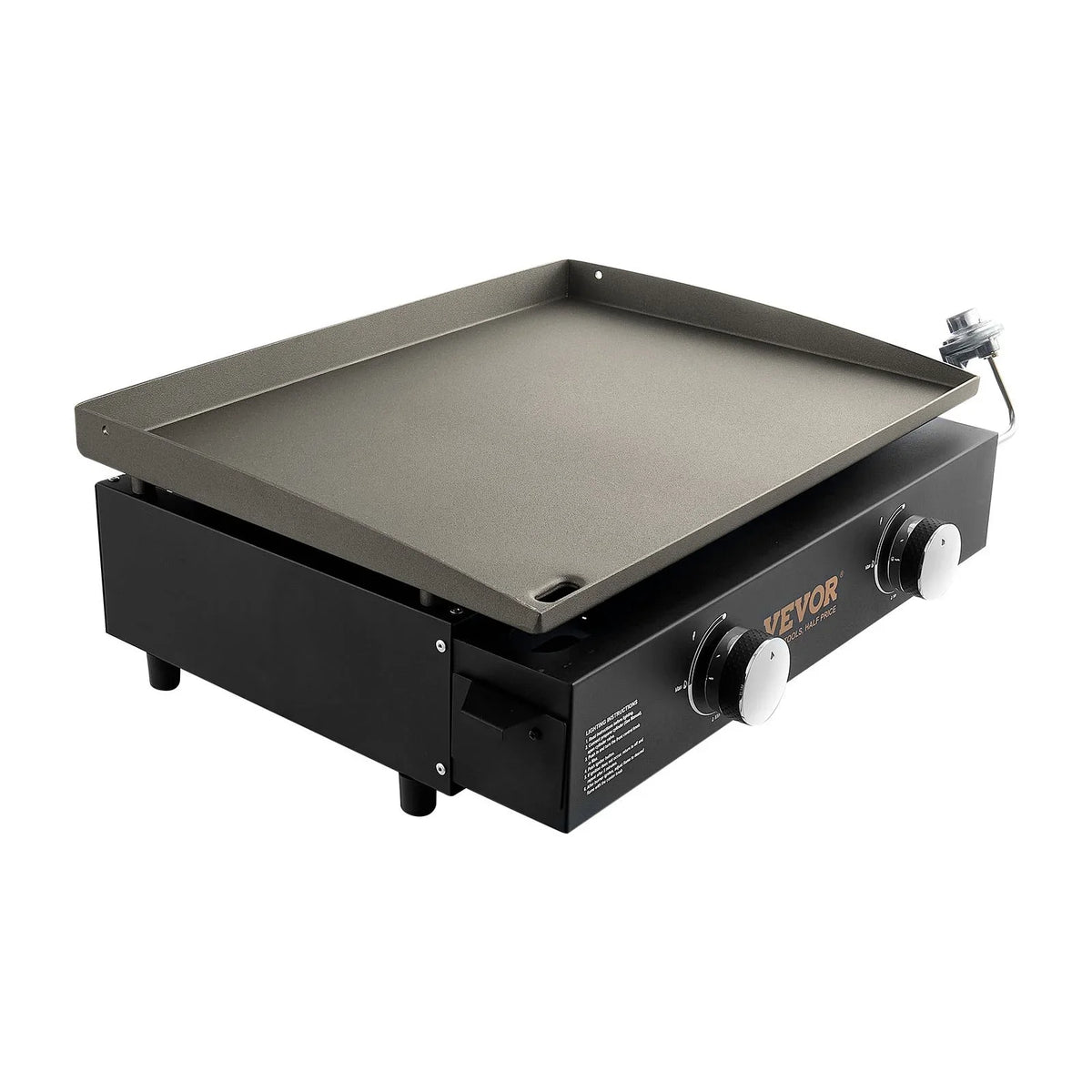 VEVOR Commercial Griddle, 22.4" Heavy Duty Manual Flat Top Griddle, Countertop Gas Grill with Non-Stick Cooking Plate, Countertop Gas Griddle, H-Shaped Burner Restaurant Portable Grill, 13,000 BTU - View 18