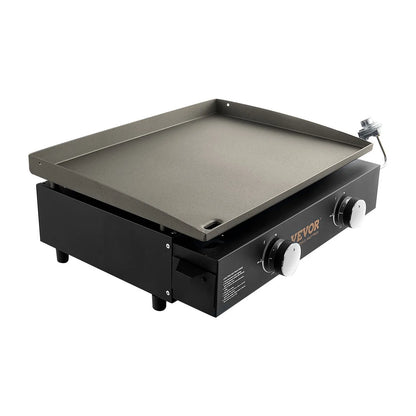 VEVOR Commercial Griddle, 22.4" Heavy Duty Manual Flat Top Griddle, Countertop Gas Grill with Non-Stick Cooking Plate, Countertop Gas Griddle, H-Shaped Burner Restaurant Portable Grill, 13,000 BTU - View 18