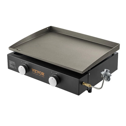 VEVOR Commercial Griddle, 22.4" Heavy Duty Manual Flat Top Griddle, Countertop Gas Grill with Non-Stick Cooking Plate, Countertop Gas Griddle, H-Shaped Burner Restaurant Portable Grill, 13,000 BTU - View 20