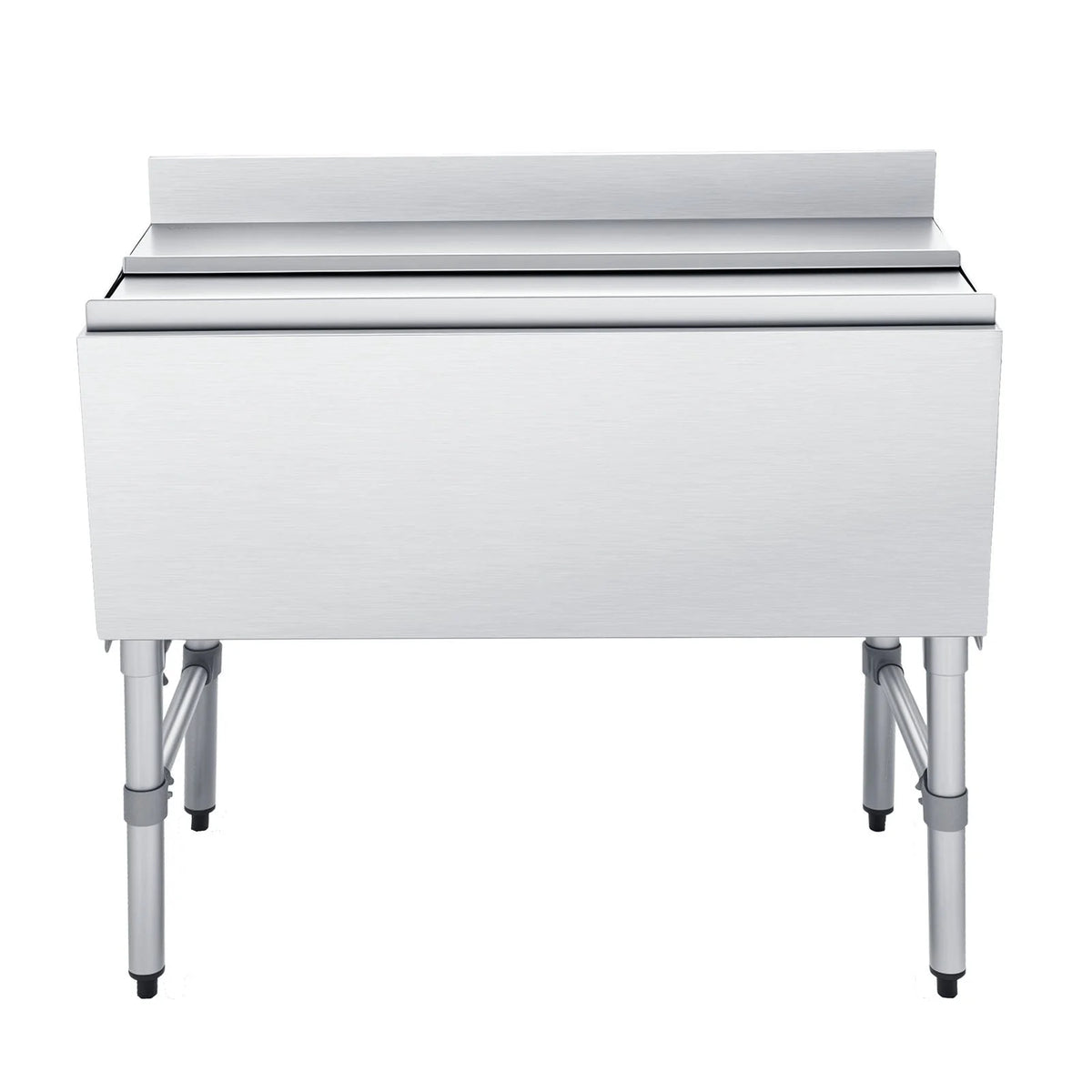 VEVOR Commercial Ice Bin, 100.7 Qt Max Capacity, 36 x 19 x 33 Inch Stainless Steel Ice Chest with Sliding Lid and Bottle Holders, Cooler Cart Cocktail Unit for Bar Restaurant Pub, NSF Certified - View 10