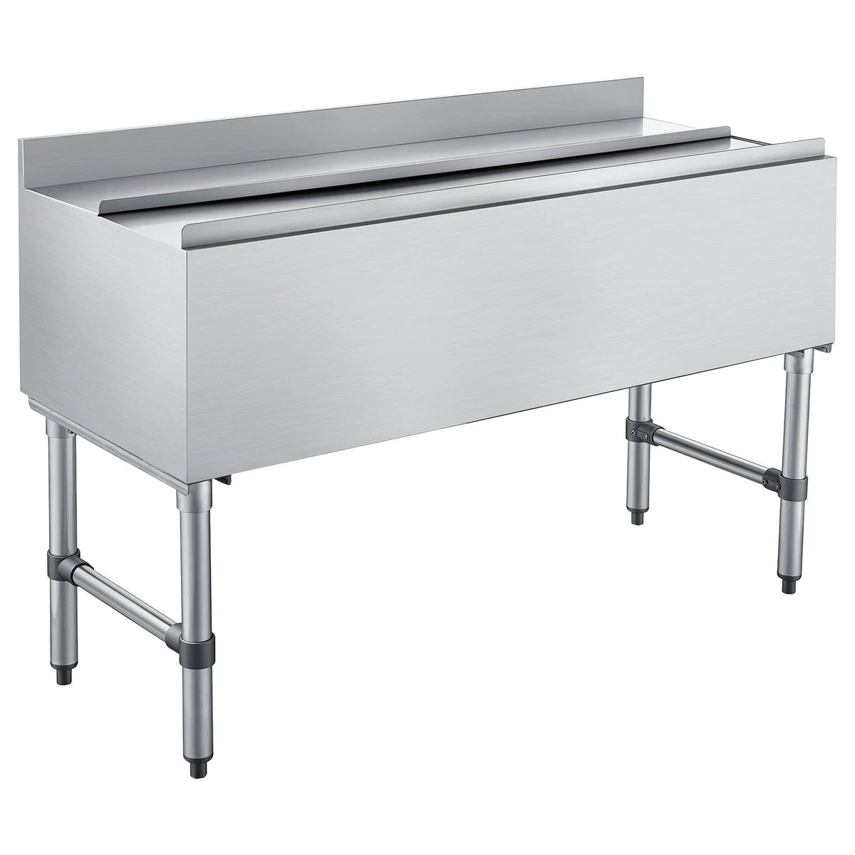 VEVOR Commercial Ice Bin, 137.4 Qt Max Capacity, 48 x 19 x 33 Inch Stainless Steel Ice Chest with Sliding Lid and Bottle Holders, Cooler Cart Cocktail Unit for Bar Restaurant Pub, NSF Certified - View 8