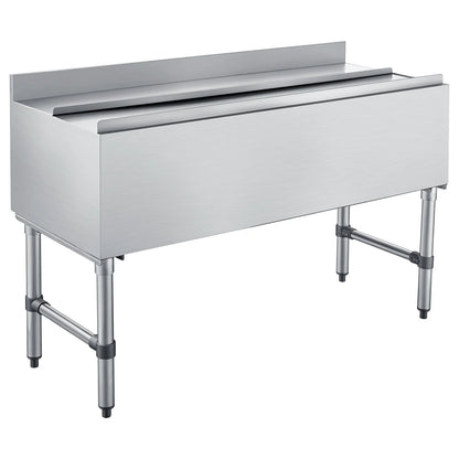 VEVOR Commercial Ice Bin, 137.4 Qt Max Capacity, 48 x 19 x 33 Inch Stainless Steel Ice Chest with Sliding Lid and Bottle Holders, Cooler Cart Cocktail Unit for Bar Restaurant Pub, NSF Certified - View 8