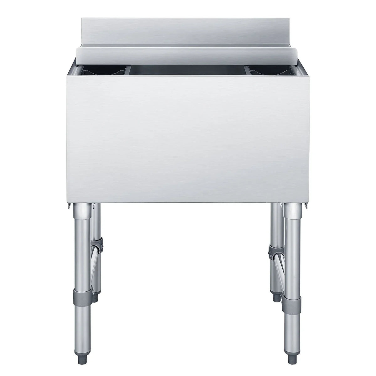 VEVOR Commercial Ice Bin, 65.1 Qt Max Capacity, 24 x 19 x 33 Inch Stainless Steel Ice Chest with Sliding Lid and Bottle Holders, Cooler Cart Cocktail Unit for Bar Restaurant Pub, NSF Certified - View 10