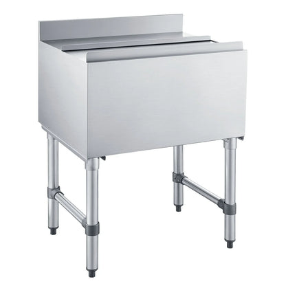 VEVOR Commercial Ice Bin, 65.1 Qt Max Capacity, 24 x 19 x 33 Inch Stainless Steel Ice Chest with Sliding Lid and Bottle Holders, Cooler Cart Cocktail Unit for Bar Restaurant Pub, NSF Certified - View 8