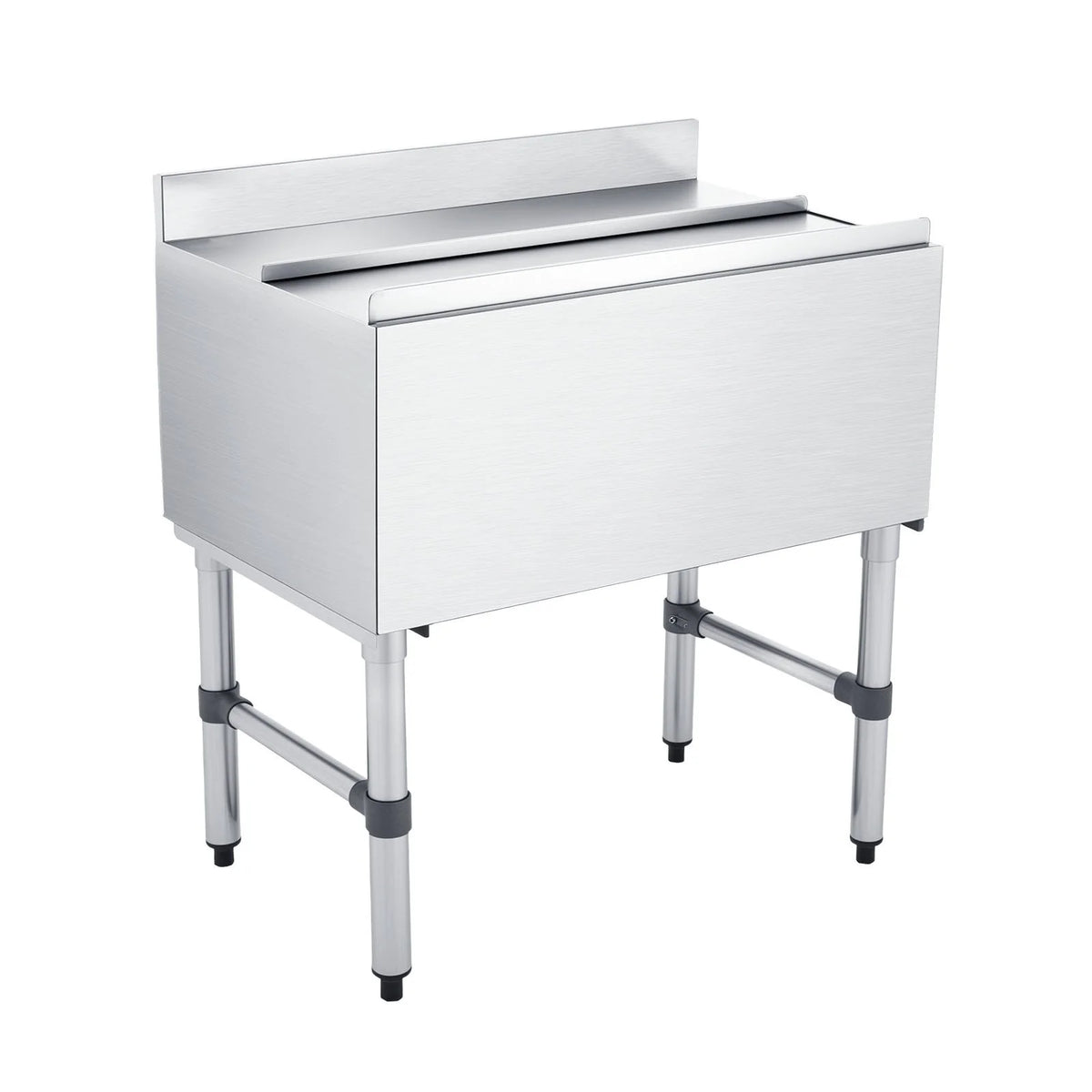 VEVOR Commercial Ice Bin, 82.9 Qt Max Capacity, 30 x 19 x 33 Inch Stainless Steel Ice Chest with Sliding Lid and Bottle Holders, Cooler Cart Cocktail Unit for Bar Restaurant Pub, NSF Certified - View 7