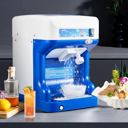 VEVOR Commercial Ice Shaver Crusher, 286lbs Per Hour Electric Snow Cone Maker with 2L Ice Cube Box, 250W 1500RPM Tabletop Shaved Ice Machine for Parties Events Snack Bar, Home and Commercial Use (Blue) - View 7
