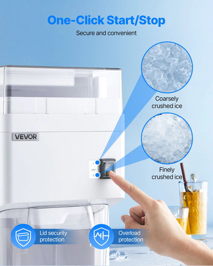 VEVOR Commercial Ice Shaver Machine, 1.91QT /1.8L Large Electric Ice Cube Crusher Shaved Maker with 300W Premium Motor, Stainless Steel Blades, for Bar Mixing Seafood Preservation Home Party, White - View 4