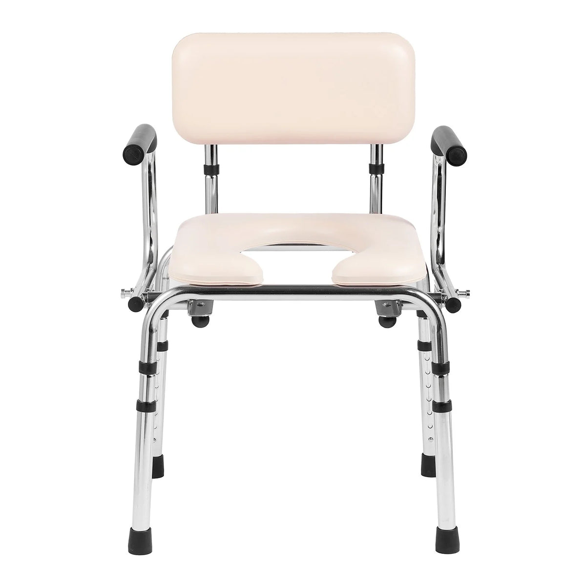 VEVOR Commode Chair, Bedside Commode with Padded Seat, Drop-Down Arms, 7-Level Adjustable Height, 5.8L Removable Bucket, Easy to Assemble, 350LBS Capacity, Portable Toilet for Adults Seniors - View 10