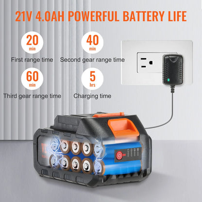 VEVOR Cordless Pressure Washer, 652-PSI 1.1 GPM Portable Power Cleaner, Handheld High-Pressure Car Washer Gun with 4.0Ah Battery, Charger, 6-in-1 Nozzle, for Home/Floor Cleaning & Watering - View 5