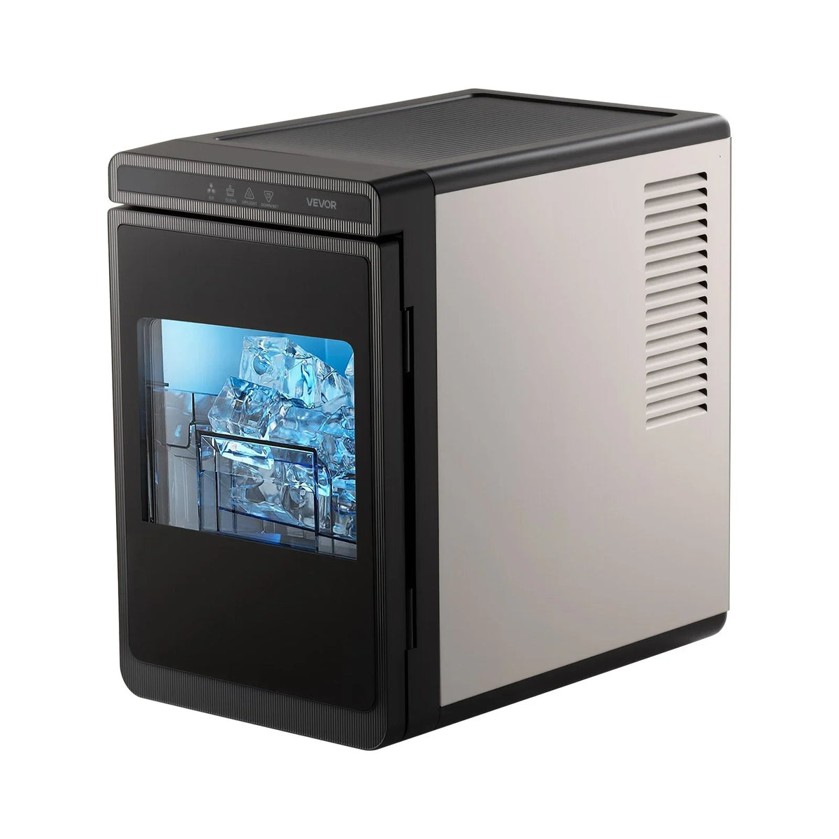 VEVOR Countertop Ice Maker, 22 lbs per Day, Self-Cleaning Portable Machine with Tong, Drawer-Style Ice Access, Ice-Making Machine with Large Square Cubes, for Home, Kitchen, Office, Bar & Party - View 8