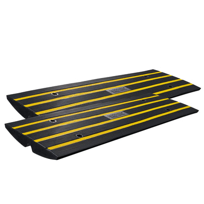 VEVOR Curb Ramp, 2 Pack, 2.6" Rise, Rubber Driveway Ramps, Heavy Duty 33069 lbs Weight Capacity Threshold Ramp, Curbside Bridge Ramps for Loading Dock Garage Sidewalk, Expandable Full Ramp Set - View 2