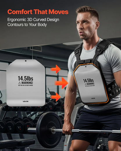 VEVOR Curved Weight Vest Plates, 14.5 LB Pairs, Premium Steel Tactical Weighted Plates for Vest, Ergonomic Design, for Strength Endurance Training, Running, Jogging, Fitness, Heavy Workouts