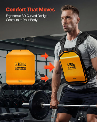 VEVOR Curved Weight Vest Plates, 5.75 LB Pairs, Premium Steel Tactical Weighted Plates for Vest, Ergonomic Design, for Strength Endurance Training, Running, Jogging, Fitness, Heavy Workouts