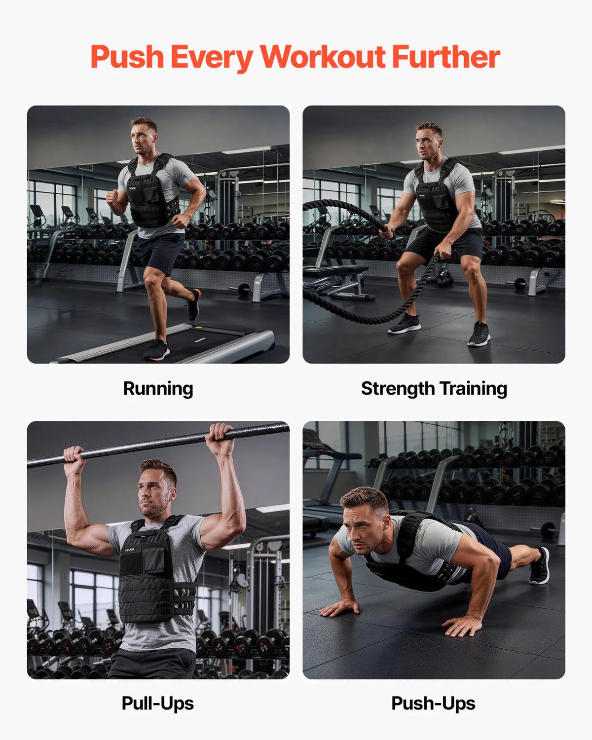 VEVOR Curved Weight Vest Plates, 8.75 LB Pairs, Premium Steel Tactical Weighted Plates for Vest, Ergonomic Design, for Strength Endurance Training, Running, Jogging, Fitness, Heavy Workouts - View 5