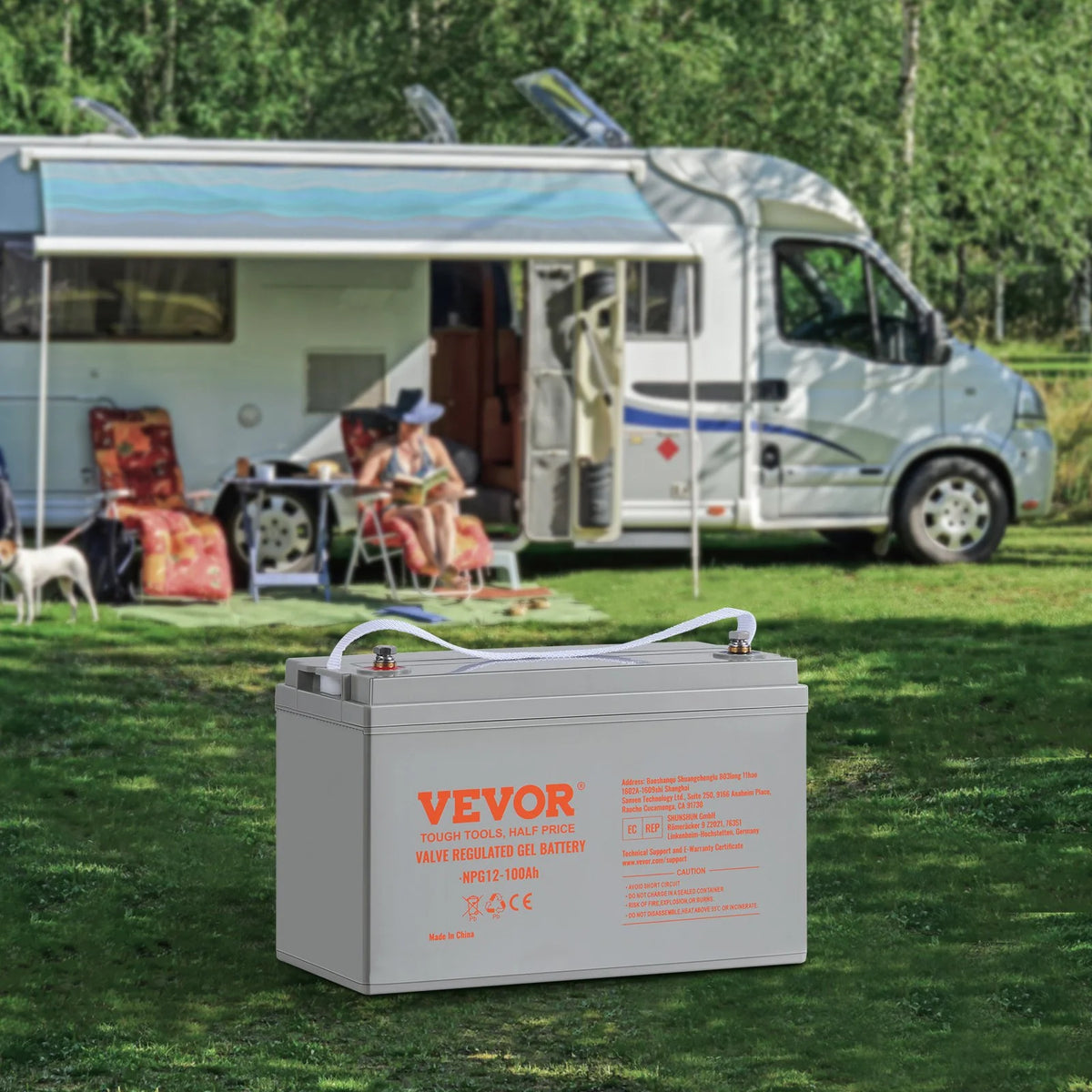 VEVOR Deep Cycle Battery, 12V 100 AH, AGM Marine Rechargeable Battery, High Self-Discharge Rate 800A Current, for RV Solar Marine Off-Grid Applications UPS Backup Power System - View 7
