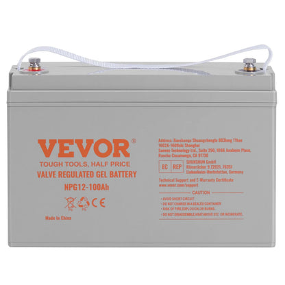 VEVOR Deep Cycle Battery, 12V 100 AH, AGM Marine Rechargeable Battery, High Self-Discharge Rate 800A Current, for RV Solar Marine Off-Grid Applications UPS Backup Power System - View 9
