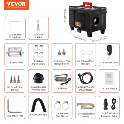 VEVOR Diesel Air Heater 12V/24V 8KW Bluetooth APP Remote Control for Vehicles - View 6