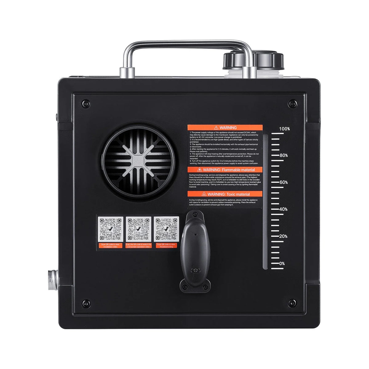 VEVOR Diesel Heater, 8KW, DC 12V/24V, All in One Portable Diesel Air Heater with Bluetooth APP Control, Remote Control and LCD Screen, 1.9 Gal Fuel Tank for Trucks, Vans, RVs, Campers, and Garages - View 9