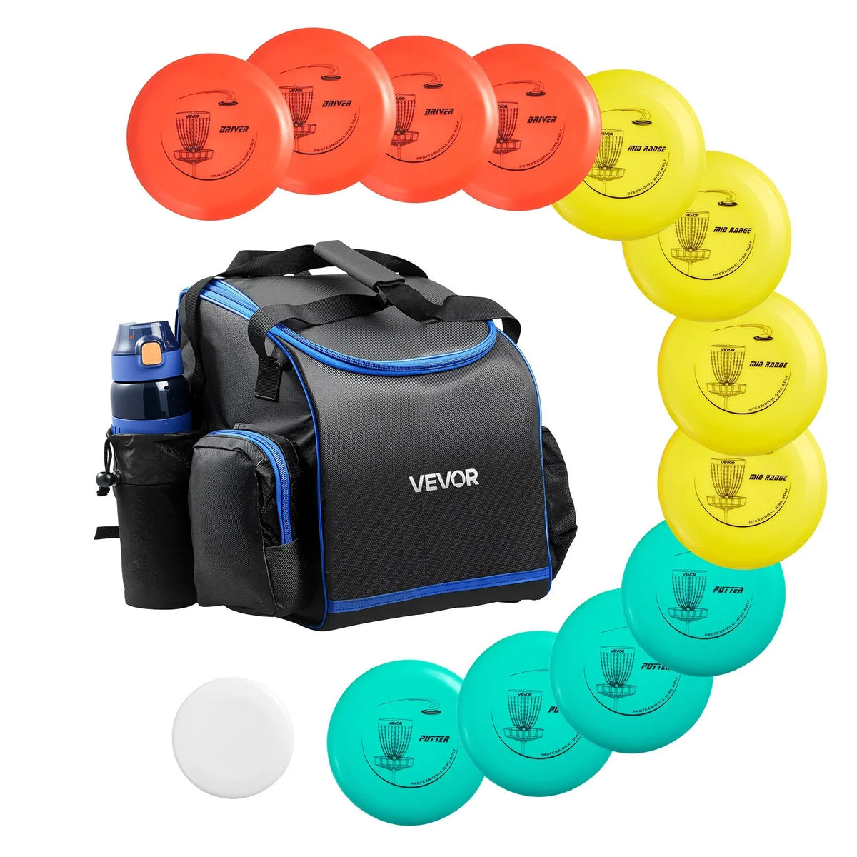 VEVOR Disc Golf Set with 12 Discs Mini Disc Marker and Portable Starter Bag - View 8