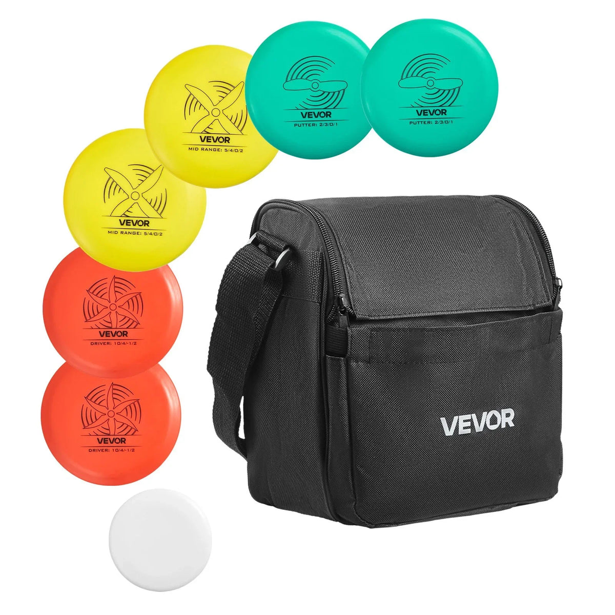 VEVOR Disc Golf Set with 6 Discs Mini Disc Marker and Portable Starter Bag