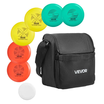 VEVOR Disc Golf Set with 6 Discs Mini Disc Marker and Portable Starter Bag