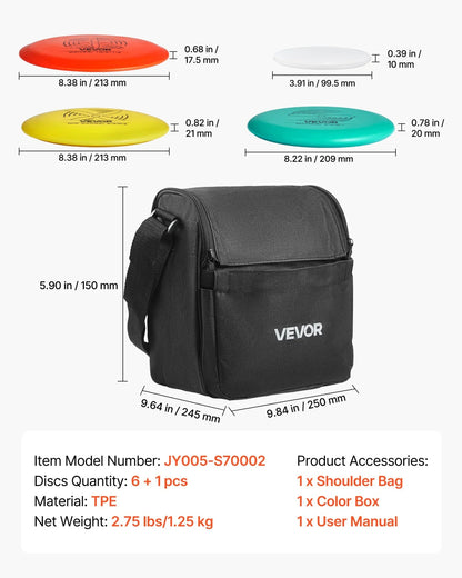 VEVOR Disc Golf Set with 6 Discs Mini Disc Marker and Portable Starter Bag - View 7