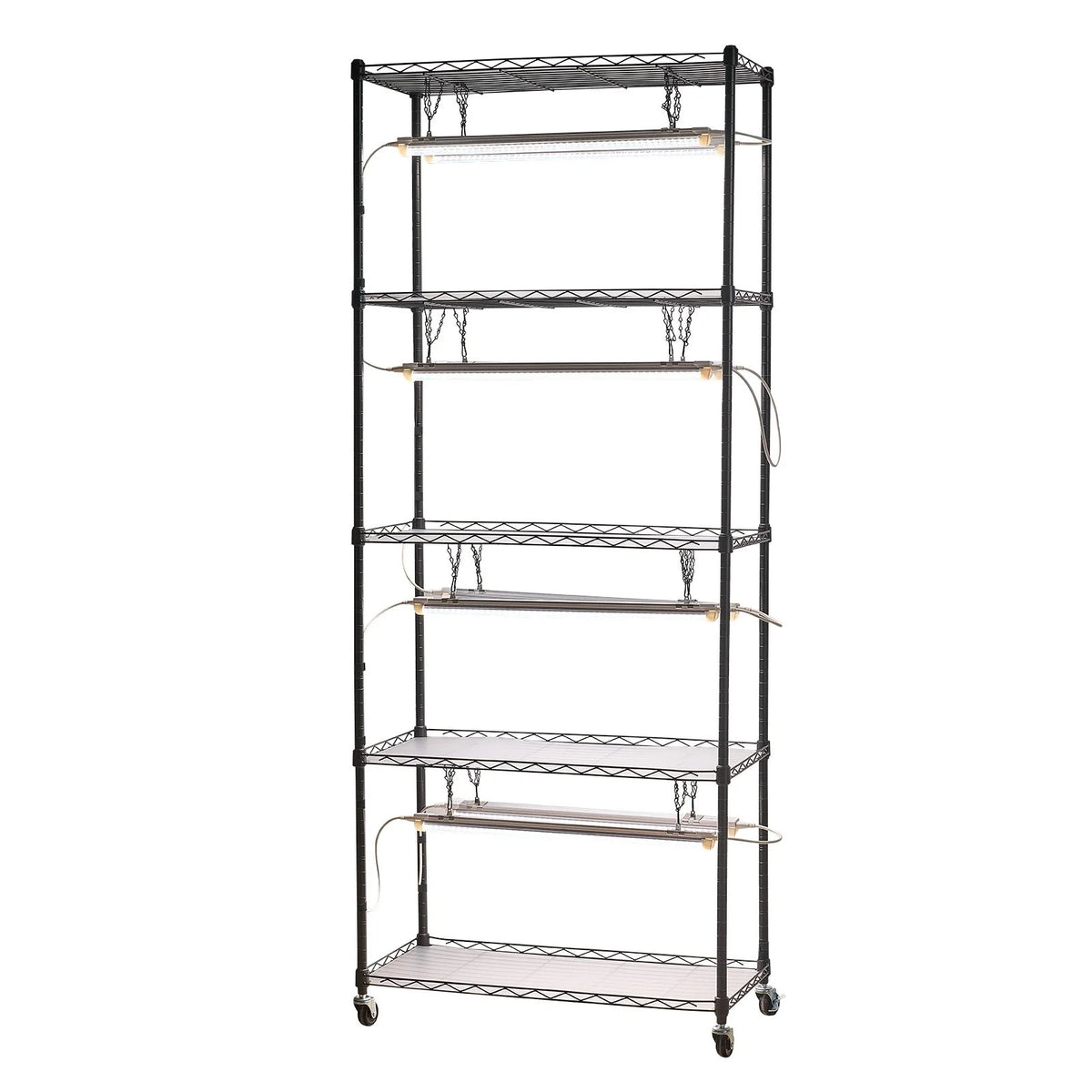 VEVOR DIY Plant Shelf with Grow Lights, 71 in Tall Indoor Plant Stand with Wheels, 192W 5000K Full Spectrum Grow Lights, Heavy Duty Metal Plants Display Rack, Flower Pot Holder for Seed Starting - View 10