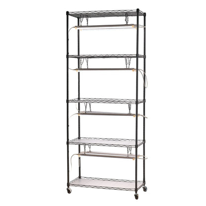VEVOR DIY Plant Shelf with Grow Lights, 71 in Tall Indoor Plant Stand with Wheels, 192W 5000K Full Spectrum Grow Lights, Heavy Duty Metal Plants Display Rack, Flower Pot Holder for Seed Starting - View 10
