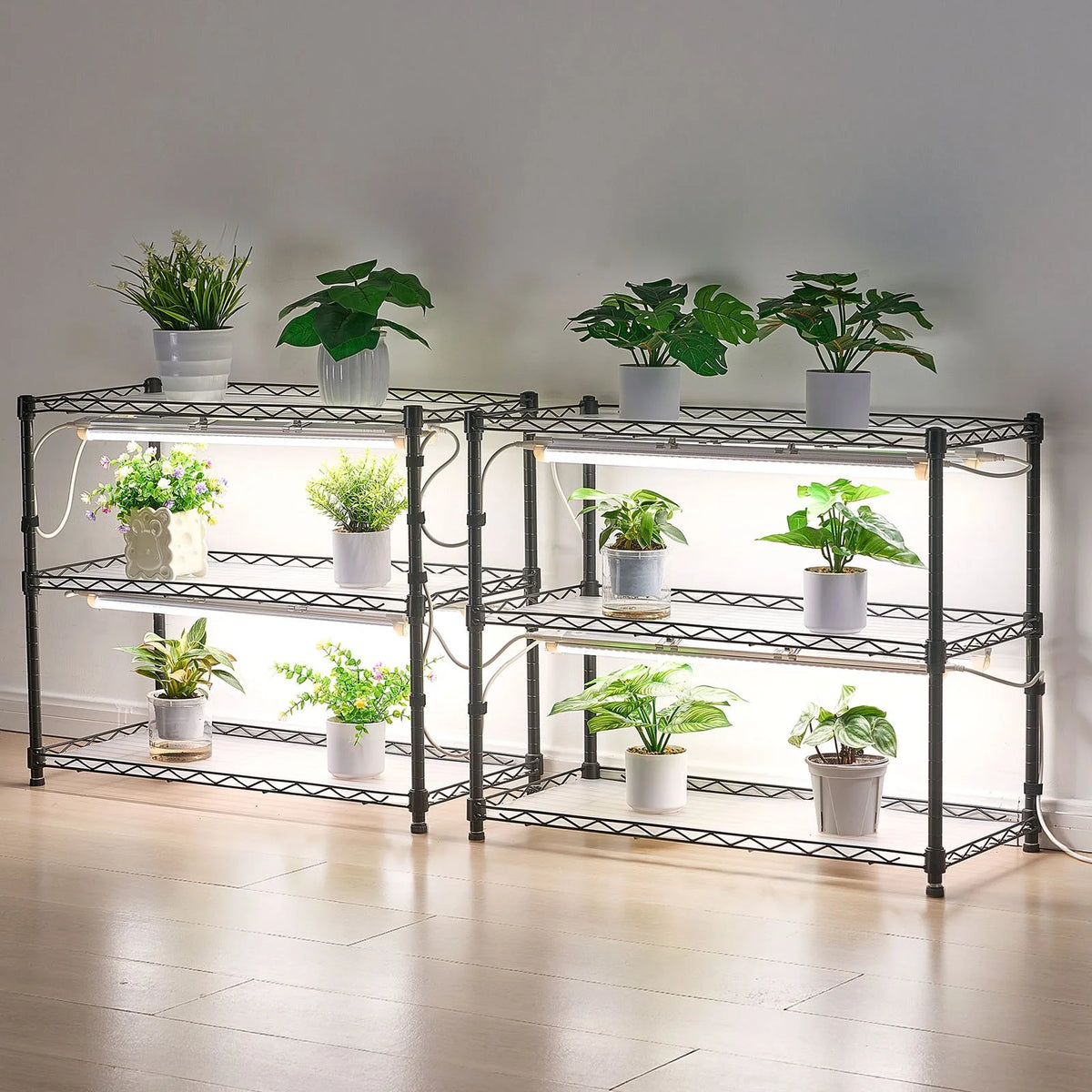 VEVOR DIY Plant Shelf with Grow Lights, 71 in Tall Indoor Plant Stand with Wheels, 192W 5000K Full Spectrum Grow Lights, Heavy Duty Metal Plants Display Rack, Flower Pot Holder for Seed Starting - View 7