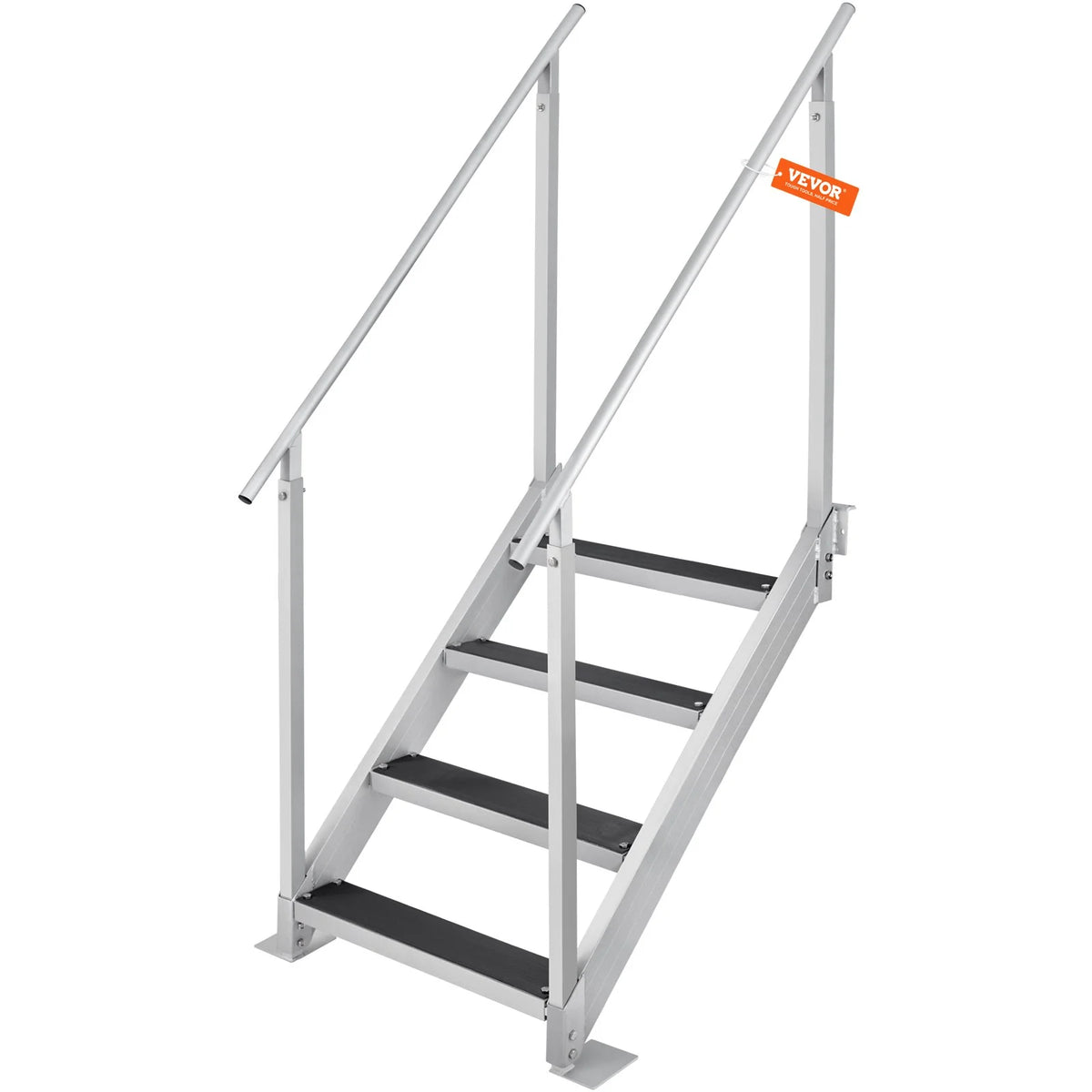 VEVOR Dock Ladder 4 Step, Dock Stairs 30''-38'' Adjustable Height, 500 lbs Load Capacity, Aluminum Pontoon Boat Ladder with Dual Handrails & Nonslip Mat for Ship/Lake/Pool/Marine Boarding - View 12