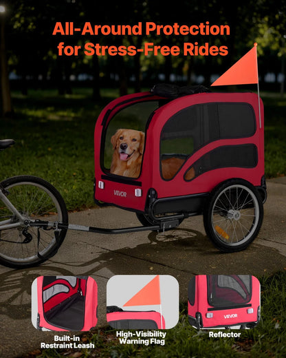 VEVOR Dog Bike Trailer Pet Bicycle Trailer Cat Carrier 100 lbs Water Resistant - View 5