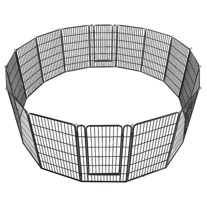 VEVOR Dog Playpen 40 Inch 16 Panels Foldable Metal Exercise Pen Pet Fence, Indoor/Outdoor Heavy Duty Puppy Crate Kennel with Door for Large/Small Dogs and Cats, Portable for RV Camping, Yard, Black - View 9