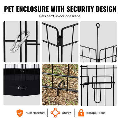 VEVOR Dog Playpen, 8 Pcs 30"H x 24"W Panels Foldable Metal Pet Exercise Pen, Dog Fence Indoor and Outdoor Pen with Door, 600D Oxford Fabric Bottom Pad, Pet Playpen for Dogs, Cats, Other Small Animals - View 4