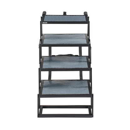 VEVOR Dog Stairs for Car, 4 Steps Extra Wide Foldable Dog Ramp for Large Dogs with Non-Slip Surface, Portable Lightweight Pet Stairs Ladder for Car, SUV, Truck, High Bed, Sofa, Support up to 400 lbs - View 9