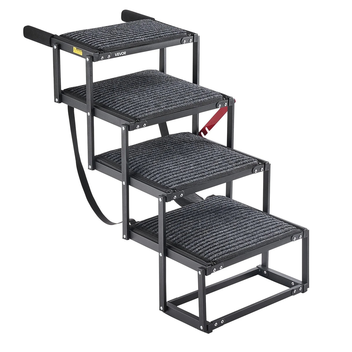 VEVOR Dog Stairs for Car, 4 Steps Extra Wide Foldable Dog Ramp for Large Dogs with Non-Slip Rug Surface, Portable Lightweight Pet Ladder for Car, SUV, Truck, High Beds, Sofas, Support up to 200 lbs - View 10