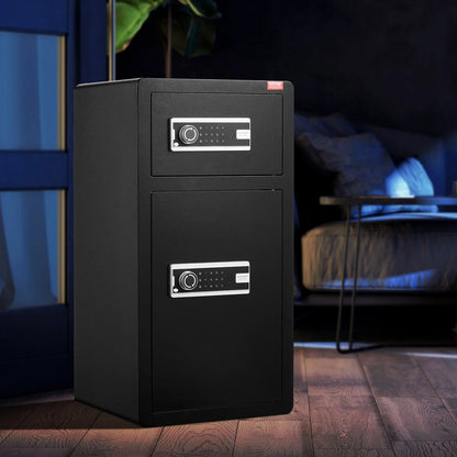 VEVOR Double Door 5.5 cu.ft Safe Box with Key Lock Password Cabinet Black,organize cash, passports, jewelry, gold, watches and documents - View 8