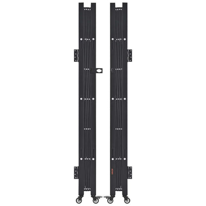 VEVOR Double Folding Security Gate, Lockable Scissor Gate with 360° Swivel Casters, Outdoor Barricade Steel Retractable Gates, for Entry Security, Garage, Warehouse & Pool, 145.67 x 63.19 in (W x H) - View 10