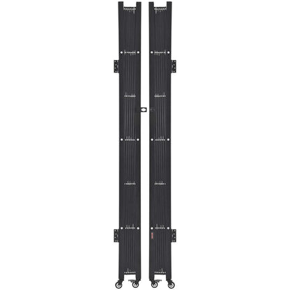 VEVOR Double Folding Security Gate, Lockable Scissor Gate with 360° Swivel Casters, Outdoor Barricade Steel Retractable Gates, for Entry Security, Garage, Warehouse & Pool, 155.12 x 86.81 in (W x H) - View 10