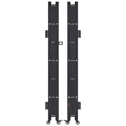 VEVOR Double Folding Security Gate, Lockable Scissor Gate with 360° Swivel Casters, Outdoor Barricade Steel Retractable Gates, for Entry Security, Garage, Warehouse & Pool, 129.92 x 63.19 in (W x H) - View 10