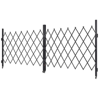 VEVOR Double Folding Security Gate, Lockable Scissor Gate with 360° Swivel Casters, Outdoor Barricade Steel Retractable Gates, for Entry Security, Garage, Warehouse & Pool, 145.67 x 63.19 in (W x H) - View 8