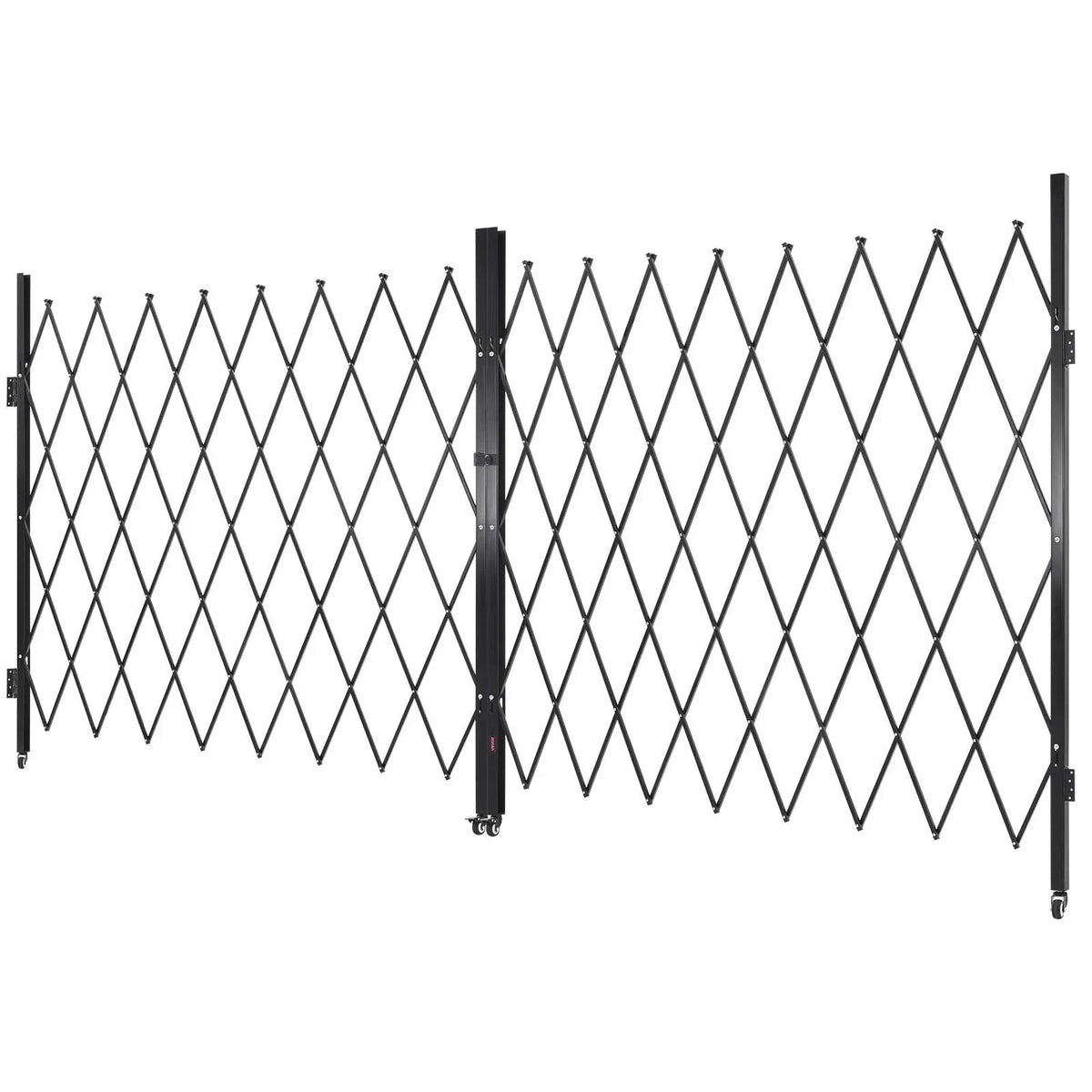 VEVOR Double Folding Security Gate, Lockable Scissor Gate with 360° Swivel Casters, Outdoor Barricade Steel Retractable Gates, for Entry Security, Garage, Warehouse & Pool, 155.12 x 86.81 in (W x H) - View 8