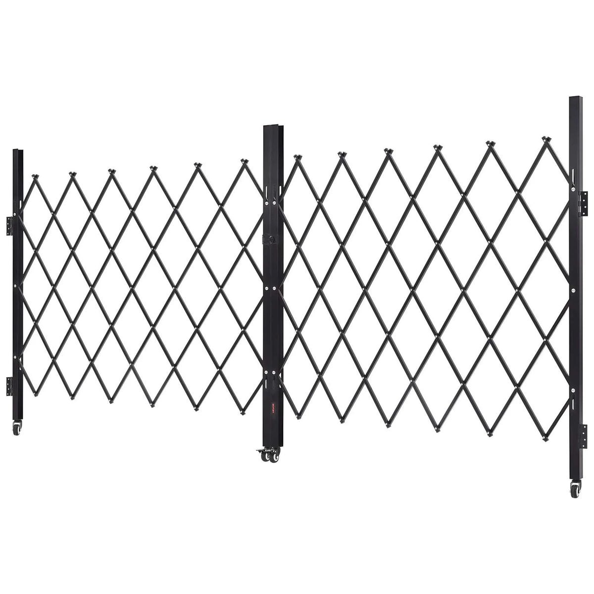 VEVOR Double Folding Security Gate, Lockable Scissor Gate with 360° Swivel Casters, Outdoor Barricade Steel Retractable Gates, for Entry Security, Garage, Warehouse & Pool, 125.98 x 63.19 in (W x H) - View 8