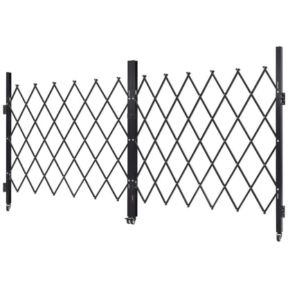 VEVOR Double Folding Security Gate, Lockable Scissor Gate with 360° Swivel Casters, Outdoor Barricade Steel Retractable Gates, for Entry Security, Garage, Warehouse & Pool, 125.98 x 63.19 in (W x H) - View 8