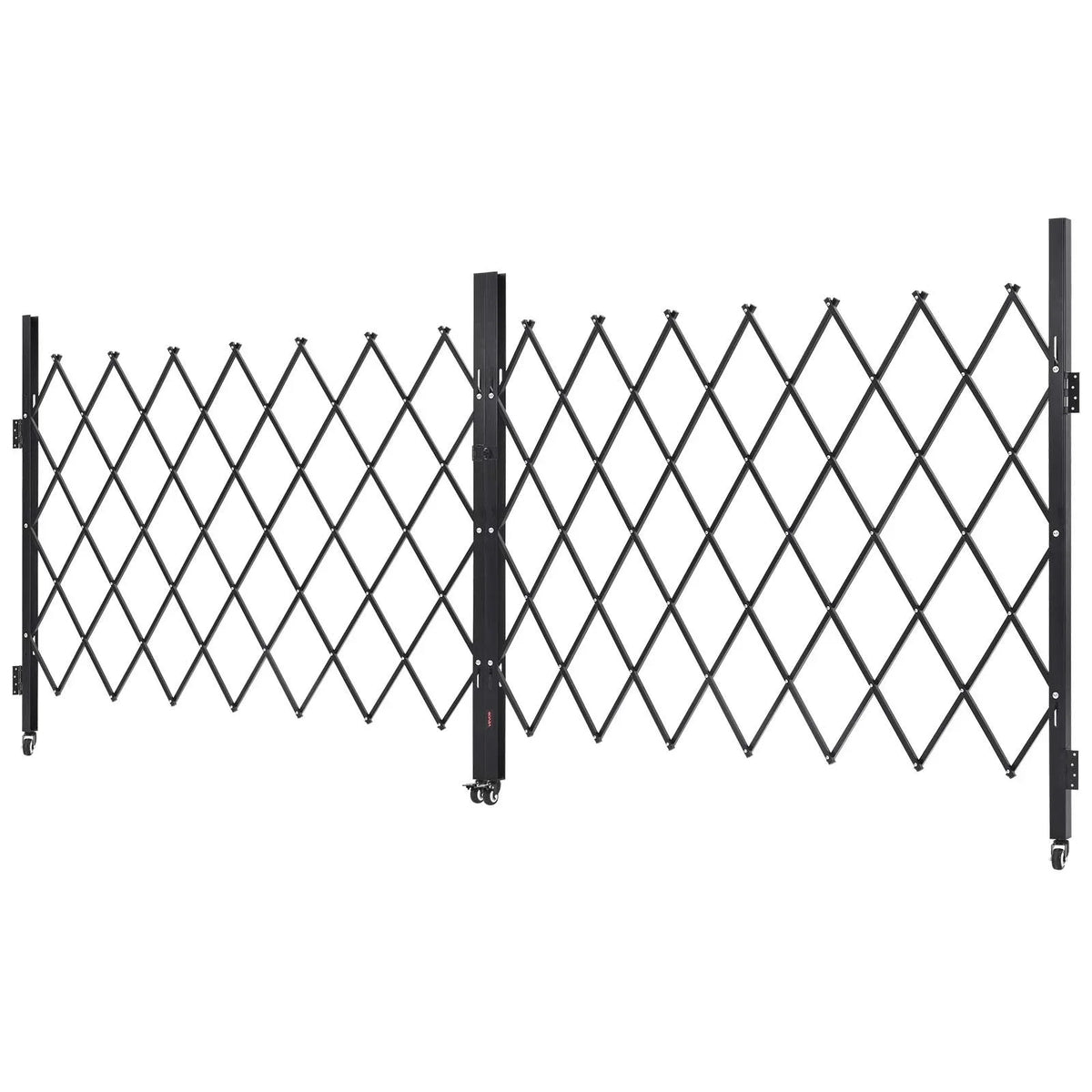 VEVOR Double Folding Security Gate, Lockable Scissor Gate with 360° Swivel Casters, Outdoor Barricade Steel Retractable Gates, for Entry Security, Garage, Warehouse & Pool, 129.92 x 63.19 in (W x H) - View 8