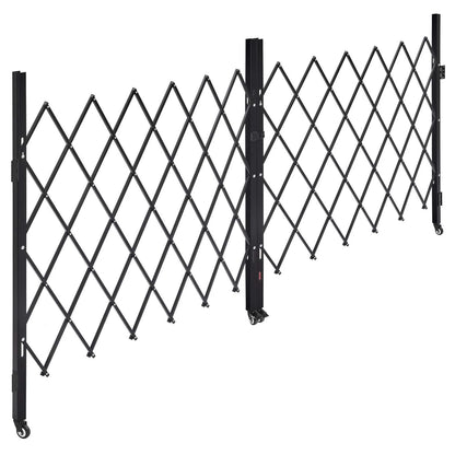 VEVOR Double Folding Security Gate, Lockable Scissor Gate with 360° Swivel Casters, Outdoor Barricade Steel Retractable Gates, for Entry Security, Garage, Warehouse & Pool, 125.98 x 63.19 in (W x H) - View 9