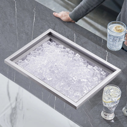 VEVOR Drop in Ice Chest, 20"L x 14"W x 12"H Stainless Steel Ice Cooler, Commercial Ice Bin with Cover, 40 qt Outdoor Kitchen Ice Bar, Drain-pipe and Drain Plug Included, for Cold Wine Beer - View 7