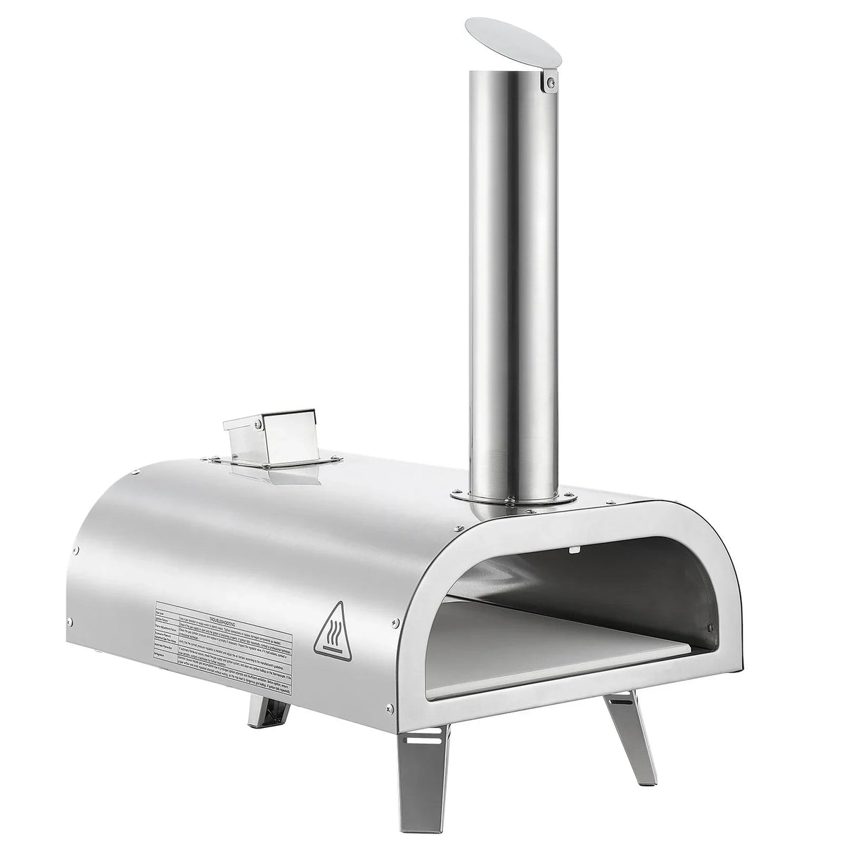 VEVOR Dual Fuel Pizza Oven Outdoor, 12 Inch Wood Fire & Propane Gas Pizza Oven, Pellet & Propane Pizza-Maker with Thermometer, Stainless Steel Pizza-Cook for Outside Camping & Backyard - View 9